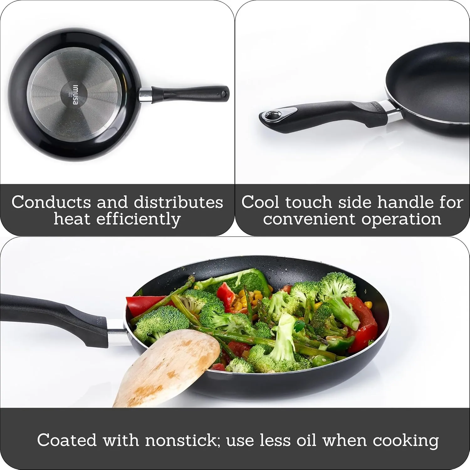 IMUSA Black USA IMU-25010TGT 10" Nonstick Bistro Saute Pan, 10 Inch
