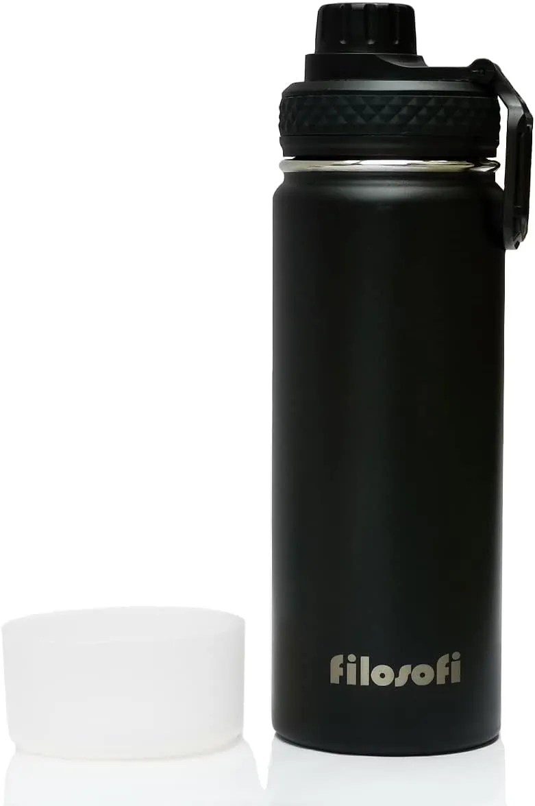 Insulated Stainless Steel Water Bottles with Leak proof Spout Lid,Sports Water Bottle for Travel,Sports,Camping 18oz Black