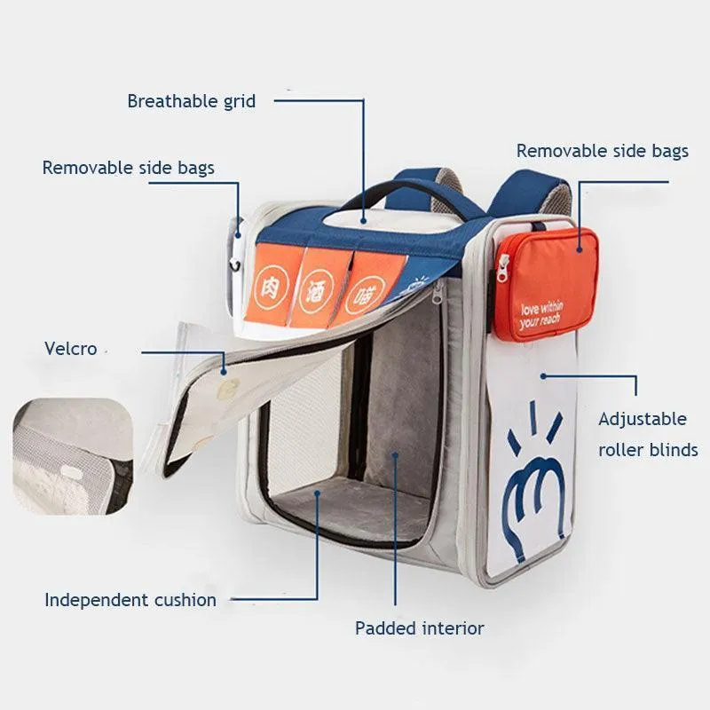 Japanese Style Cat carrier Backpack Expandable Bag