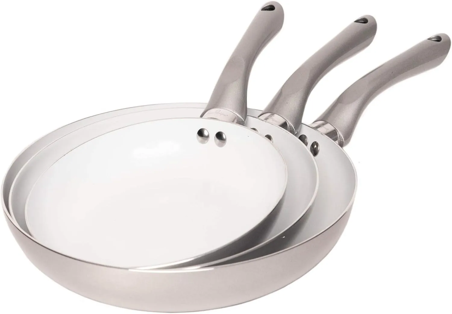 Jean-Patrique Bio Supreme 3 Piece Ceramic Non-Stick Frying Pan Set - Lightweight & Ergonomic
