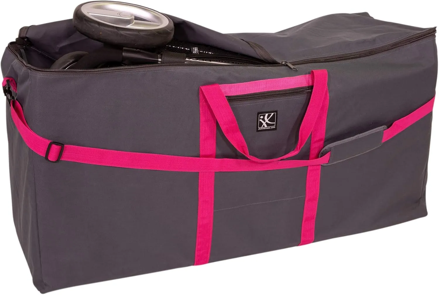 J.L. Childress Heavy Duty Stroller Travel Bag - Grey and Red