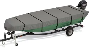 Jon Boat Cover, 600D Marine Grade Solution-Dyed Polyester Fade and Tear Resistant, Heavy Duty Waterproof and UV Protection Trailerable Jon Boat Cover 16ft Long
