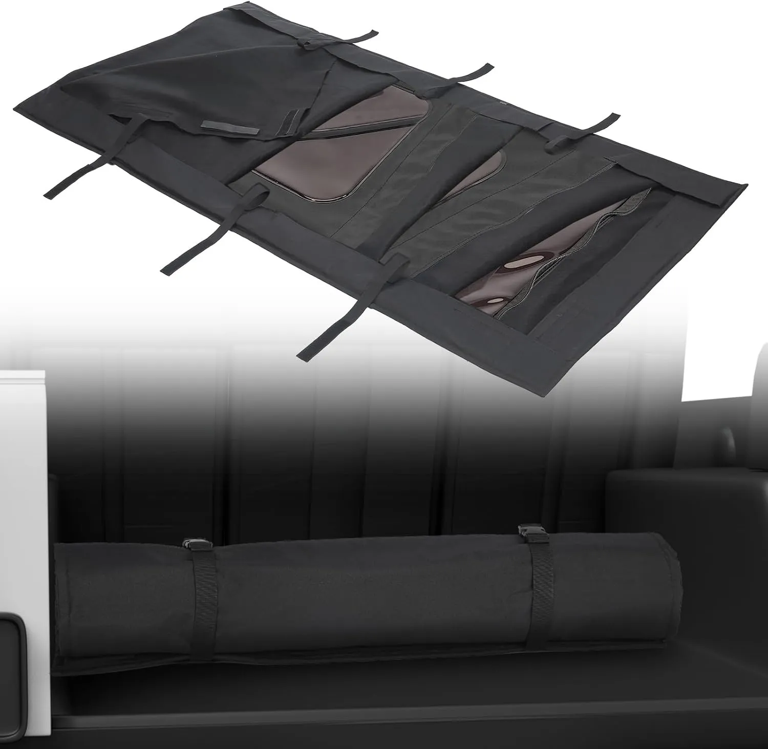 JOYTUTUS Soft Top Window Storage Bag Compatible with Wrangler JK 2/4 Door, Soft Top Window Storage Bag Roll for Wrangler Accessories 1976-2018 CJ YJ TJ JK JKU Waterproof and Wear-Resistant