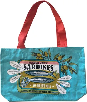 JSEVEN TJ Sardine Bag, Reusable Grocery Bag, Heavy Duty 100% Cotton, Reinforced at the major stress points