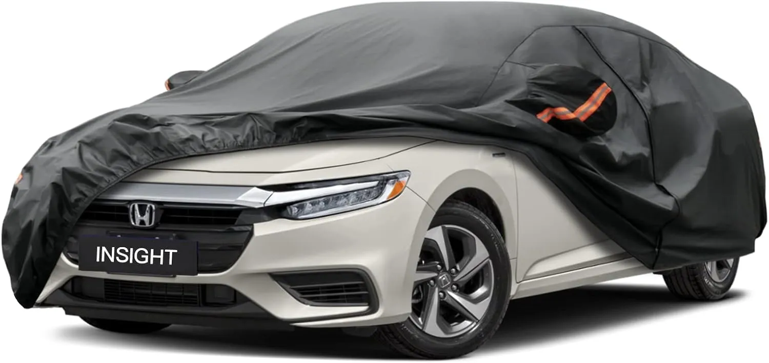 Kayme 7 Layers Sedan Car Cover Custom Fit Honda Insight (2019-2022) Waterproof All Weather for Automobiles, Full Exterior Covers Sun Rain Protection UV Protection （Deliver About 3-10 Days）