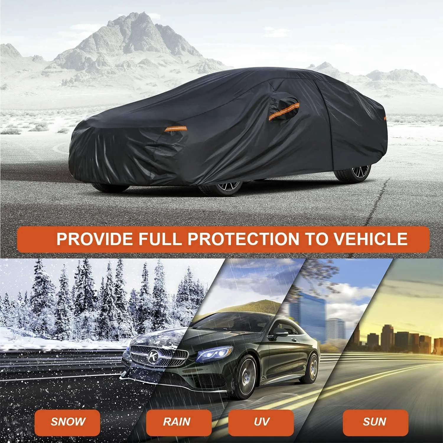 Kayme 7 Layers Sedan Car Cover Custom Fit Honda Insight (2019-2022) Waterproof All Weather for Automobiles, Full Exterior Covers Sun Rain Protection UV Protection （Deliver About 3-10 Days）