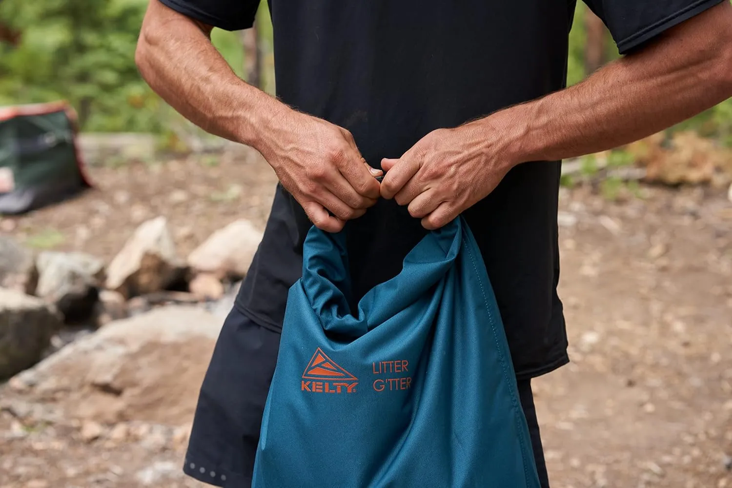 Kelty Litter G’tter Reusable Heavy Duty Garbage Bag and Carry Sack for Firewood, Cans, and Campsite Trash – Puncture   Water Resistant Fabric, Roll Top, 30L Capacity