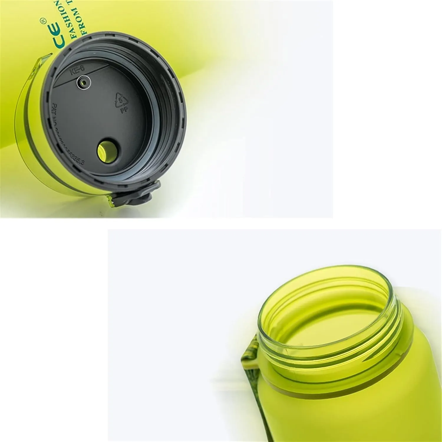 kettles 34oz Sports Bottle with Portable Rope/Time Marker,Large Simple Water Cups-Leak proof Lid,Plastic Fitness Water Jug-Lock Button canteen(D)