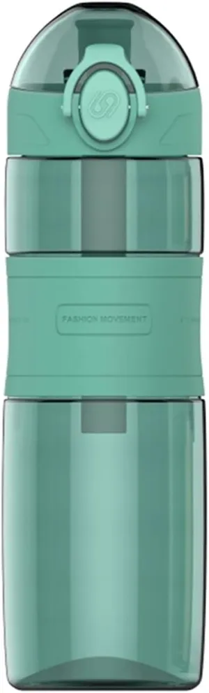 kettles Sport Bottles with Leak-proof Lid-Time Marker,Non-Slip Silicone,Large Water Jug-Portable Handle,Cups for Fitness/Camping canteen(A)