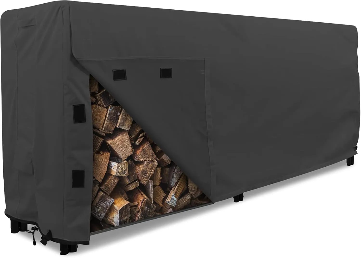KHOMO GEAR - Firewood Rack Cover 8 foot - Heavy Duty - Black