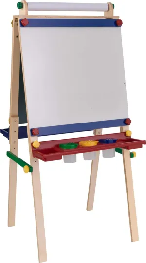 KidKraft Double-Sided Wooden Artist Easel with Paper Roll, Children's Furniture - Primary, Gift for Ages 3 
