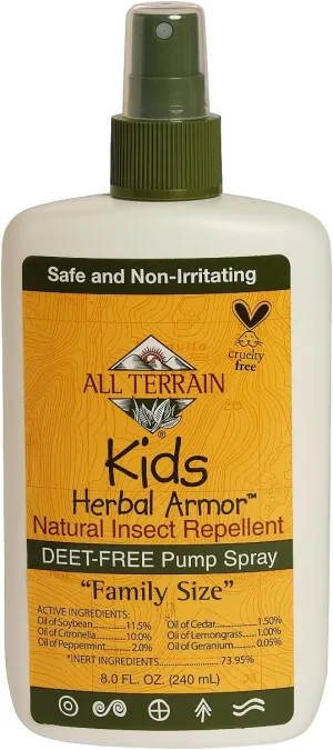 Kids Herbal Armor DEET-Free Pump Spray 8oz. Insect Repellent - Value Size, Plant-Based and All-Natural Bug Repellent for Outdoor Protection, Safe for Family and Pets