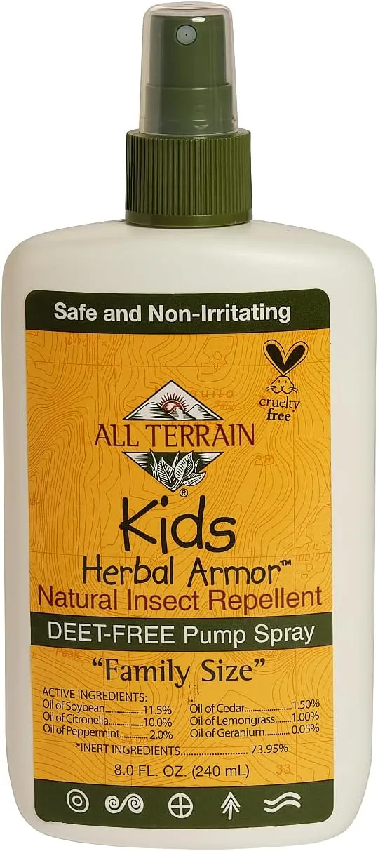 Kids Herbal Armor DEET-Free Pump Spray 8oz. Insect Repellent - Value Size, Plant-Based and All-Natural Bug Repellent for Outdoor Protection, Safe for Family and Pets