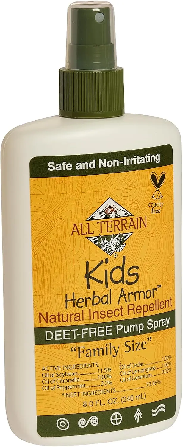Kids Herbal Armor DEET-Free Pump Spray 8oz. Insect Repellent - Value Size, Plant-Based and All-Natural Bug Repellent for Outdoor Protection, Safe for Family and Pets