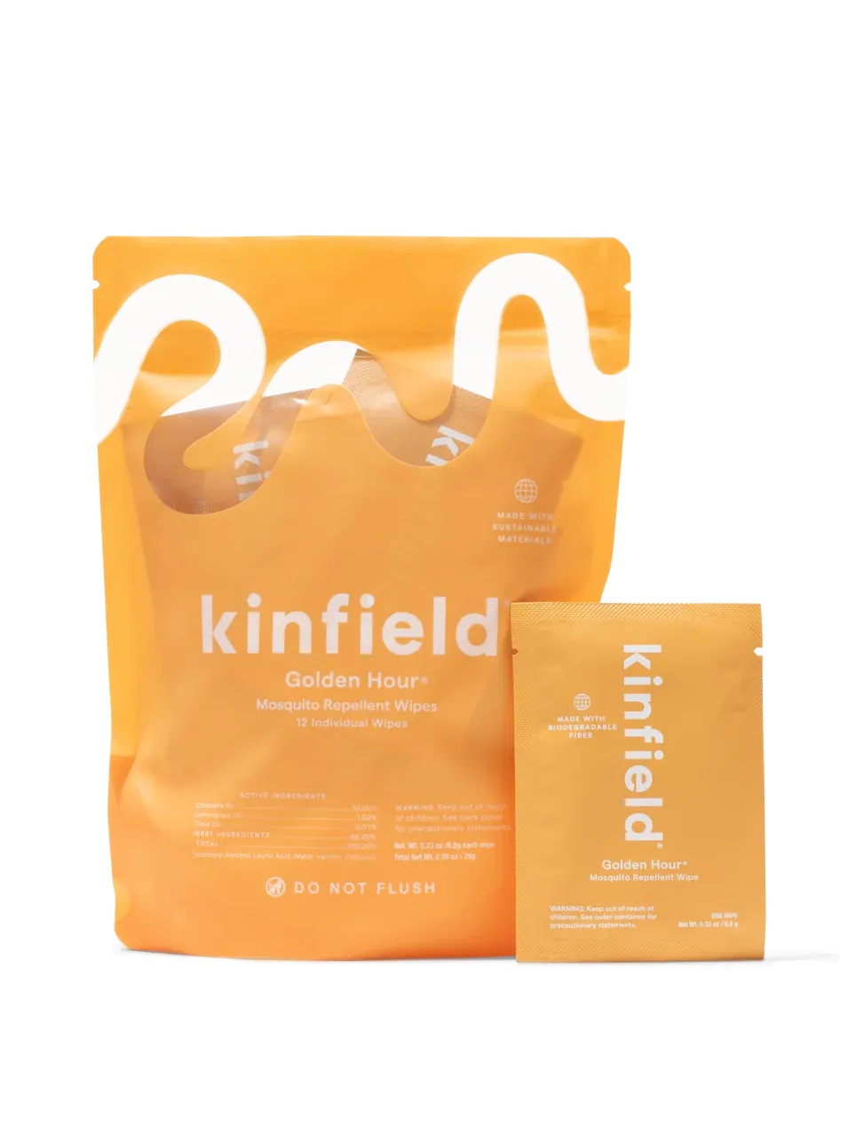Kinfield Golden Hour Mosquito Repellent Wipes