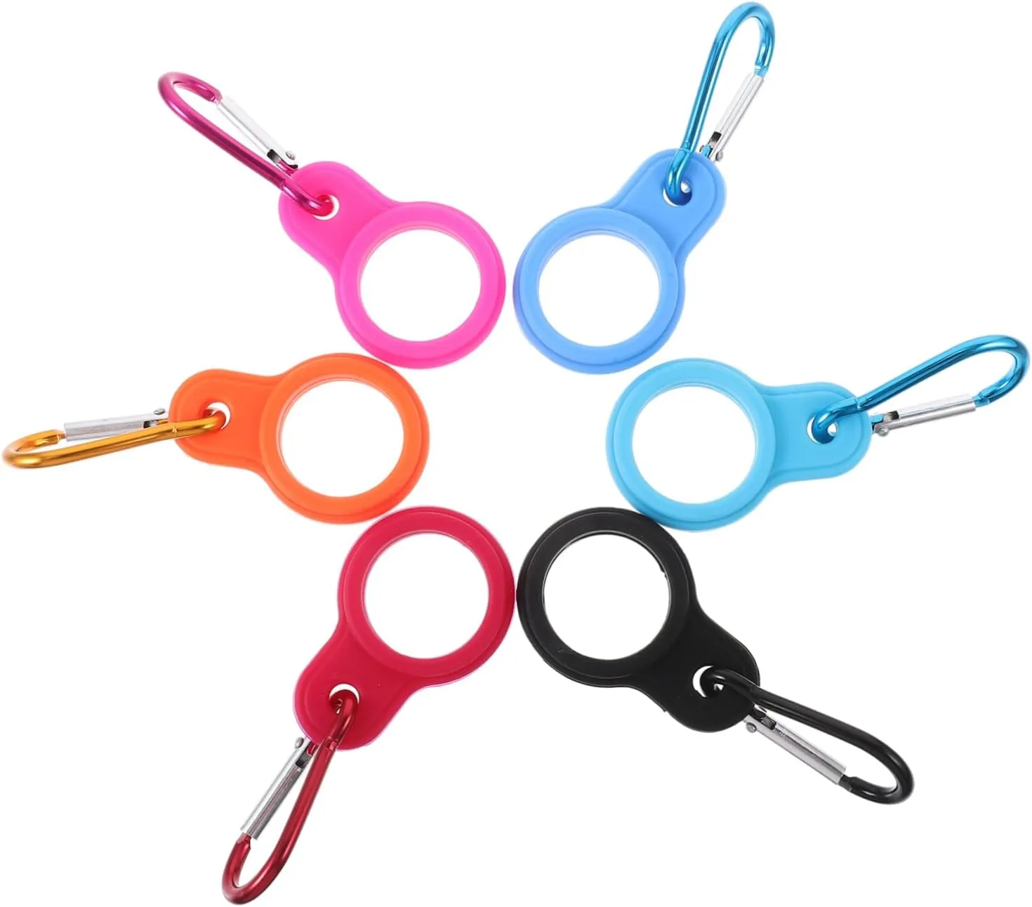 Kisangel 5sets Camping Hiking Water Bottle Holders Multi-Function Belt Buckle Nylon Keys Holder Outdoor Supply Convenient Bottle Buckle 6pcs*5