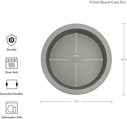 KitchenAid 9in Nonstick Aluminized Steel Round Cake Pan, Contour Silver