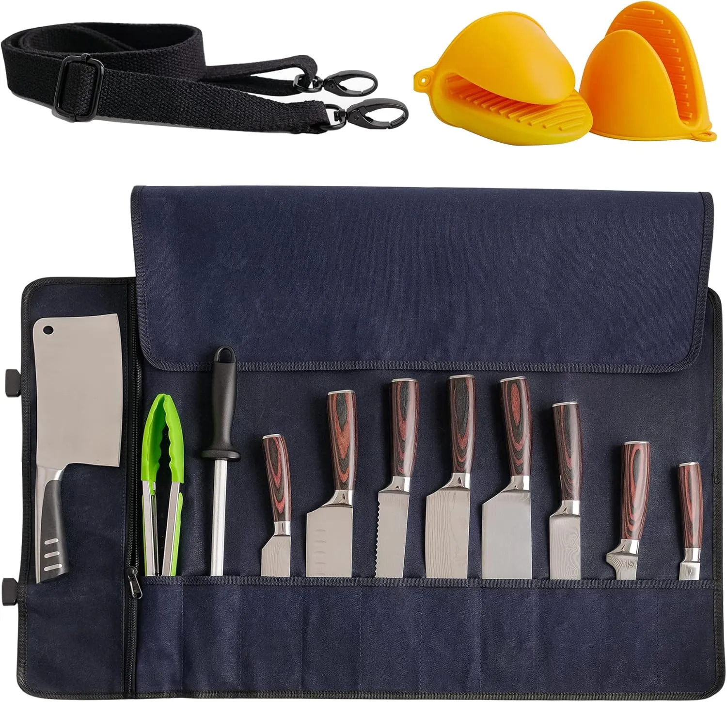 Knife Roll Bag (Navy Blue)
