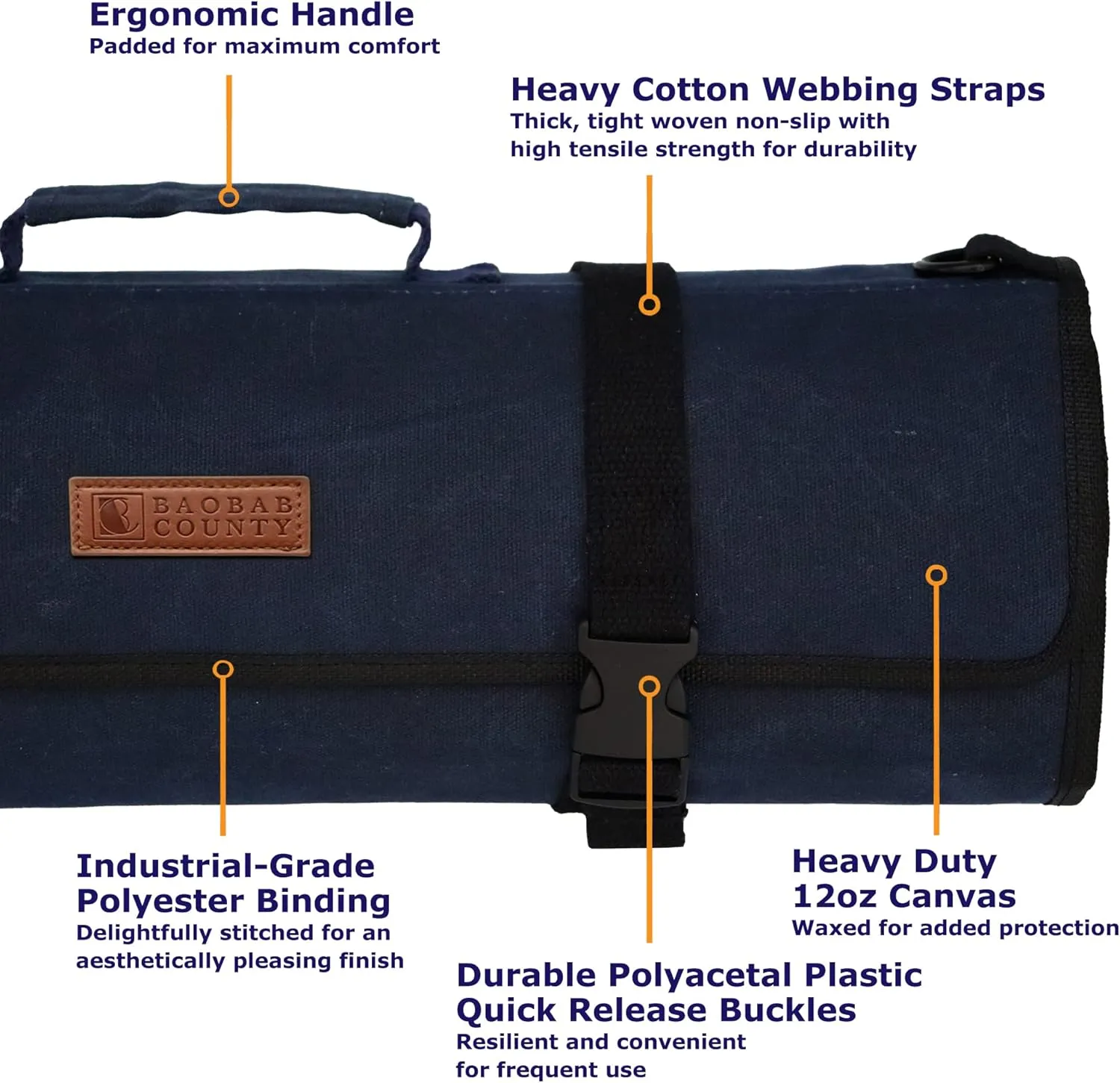 Knife Roll Bag (Navy Blue)