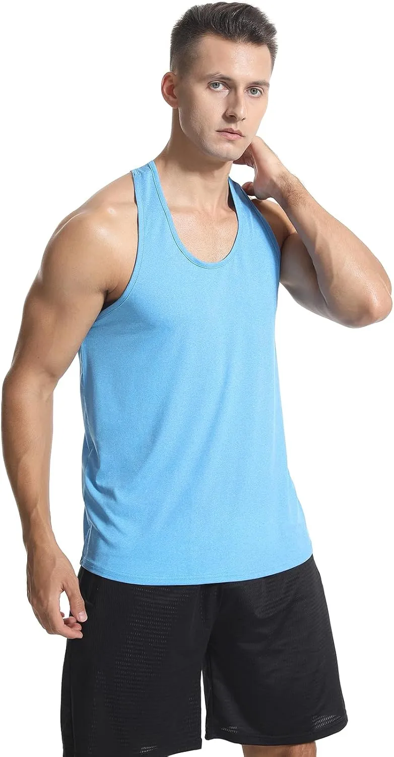 Kniffi Mens 3 Pack Y-Back Workout Tank Tops Quick Dry Running Tank Gym Muscle Sleeveless T Shirts