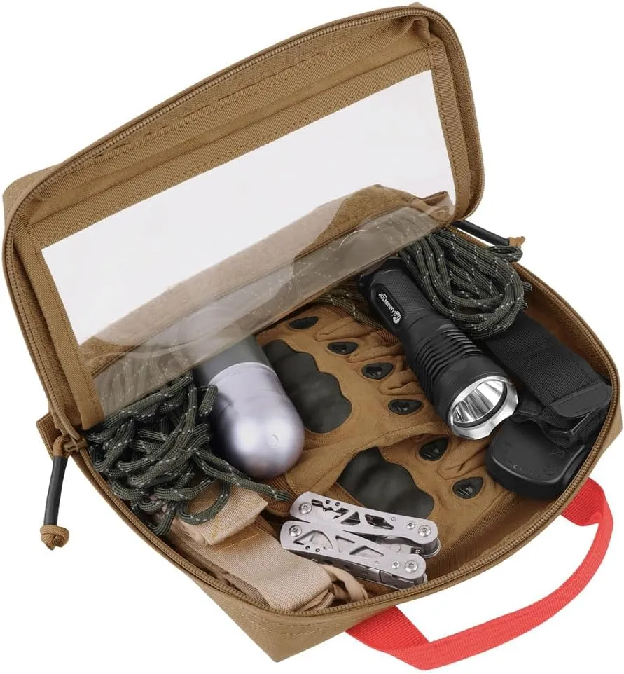 KRYDEX Clear Top Insert Bag with Hook Panel Tactical Packing Cube Travel Organizer Bag (Large-CB)