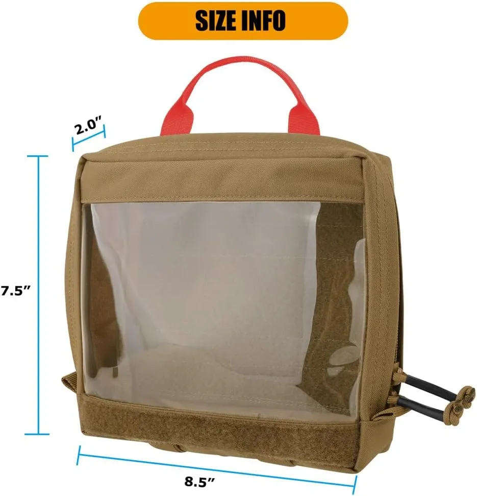 KRYDEX Clear Top Insert Bag with Hook Panel Tactical Packing Cube Travel Organizer Bag (Large-CB)