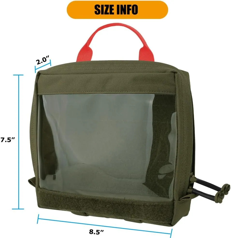 KRYDEX Clear Top Insert Bag with Hook Panel Tactical Packing Cube Travel Organizer Bag (Large-RG)