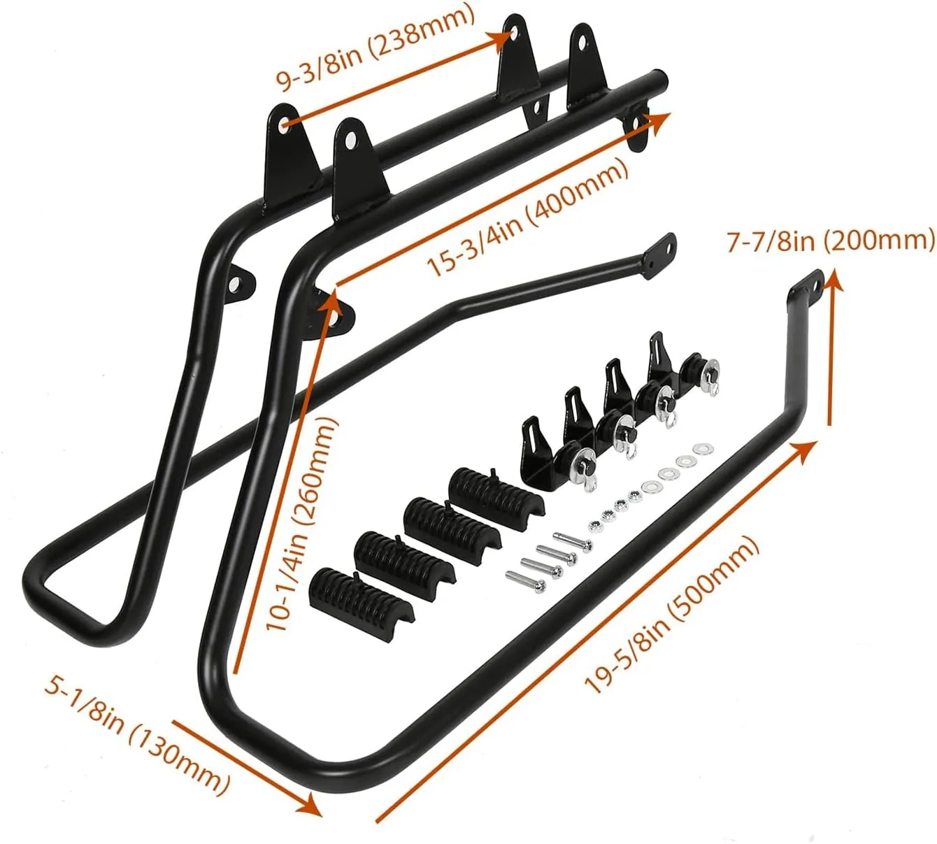 KUAFU Saddlebag Conversion Bracket, Saddle Bag Support Mounts Compatible with 1984-2017 Harley Davidson Heritage Softail