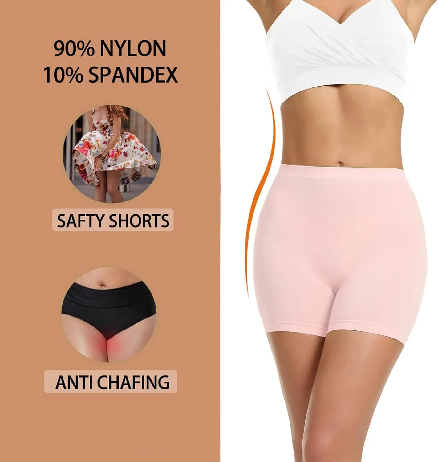 LALESTE Anti Chafing Slip Shorts for Women Under Dress Smooth Seamless Boxer Briefs Long Leg Boyshorts Underwear