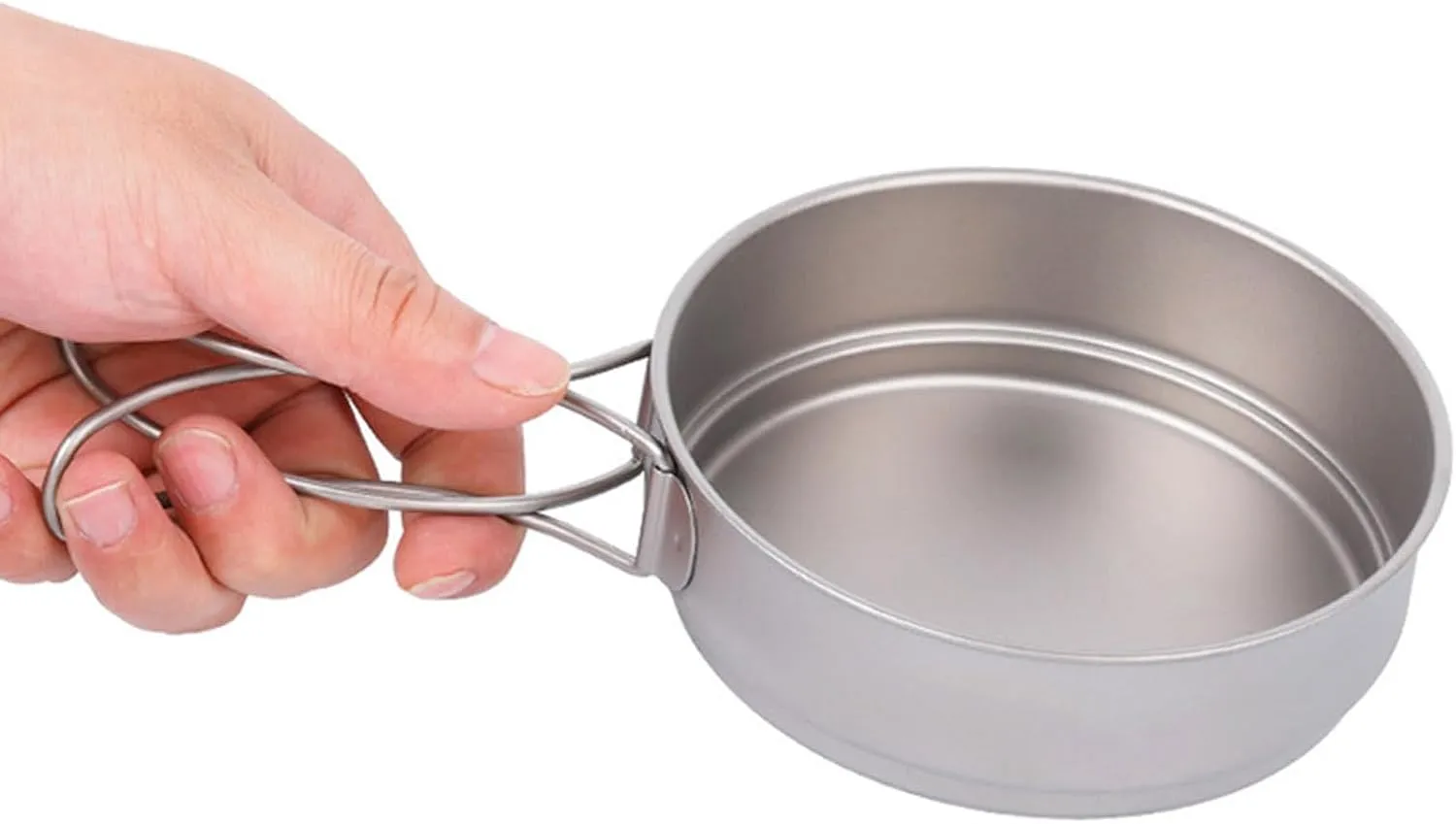 Large Capacity Backpacking Cookware Folding Handle Dinner Plate For Camping Picnics Outdoor Meals