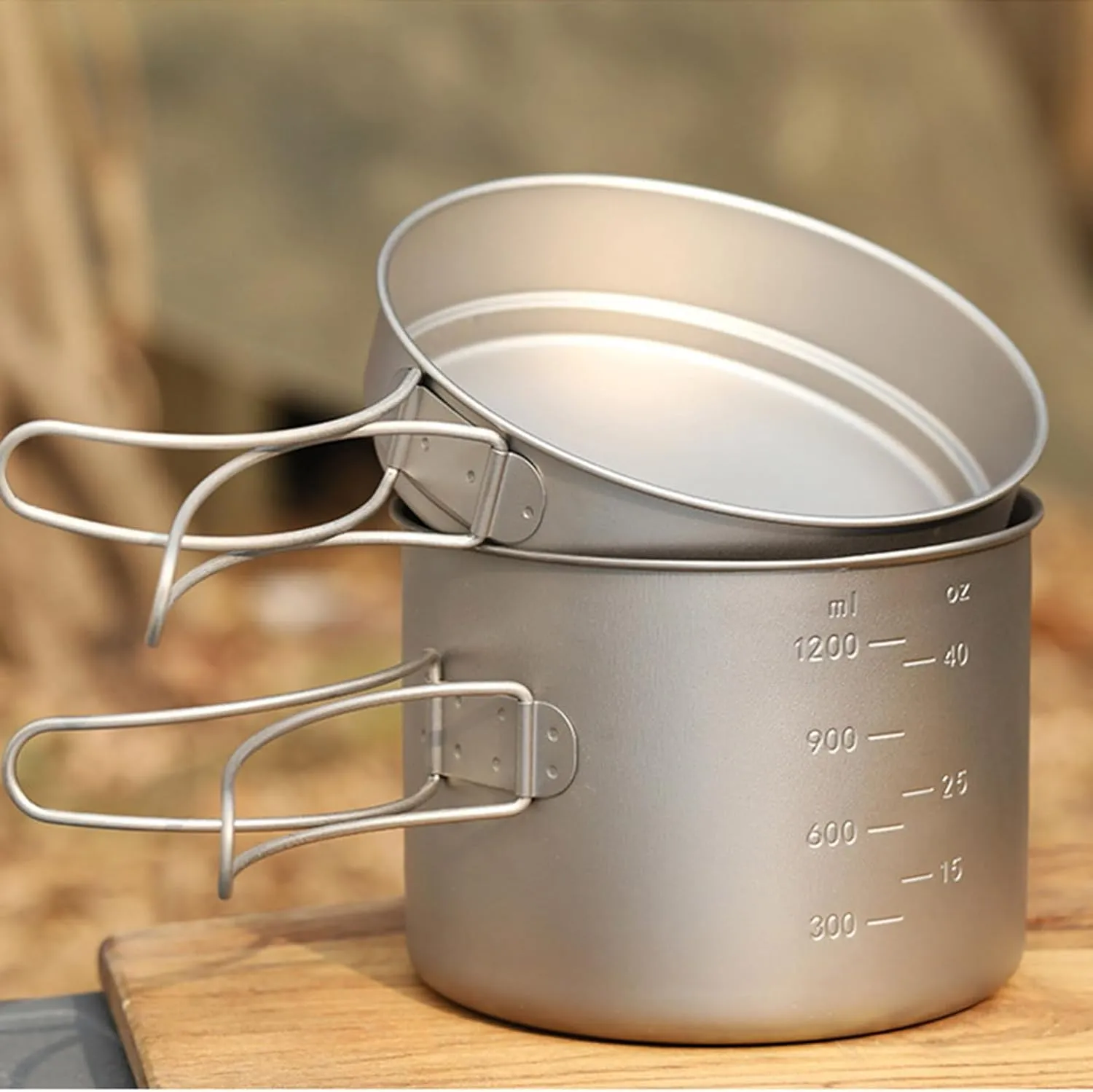 Large Capacity Backpacking Cookware Folding Handle Dinner Plate For Camping Picnics Outdoor Meals