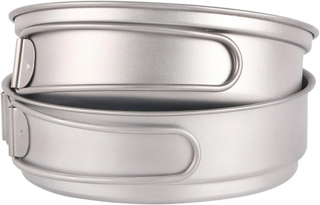 Large Capacity Backpacking Cookware Folding Handle Dinner Plate For Camping Picnics Outdoor Meals