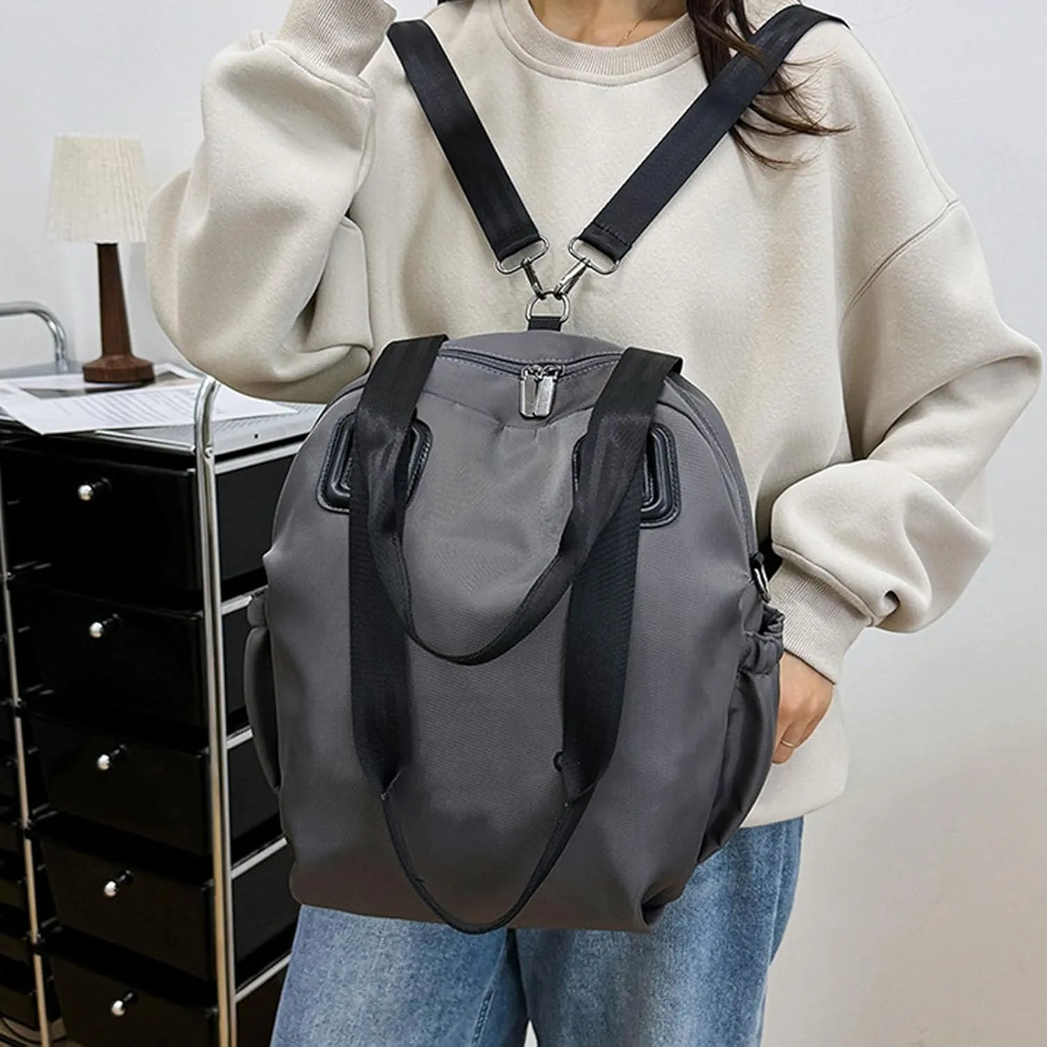 Large Capacity Fashion Versatile Shoulder Bag, Multipurpose Casual Travel Backpack, Lightweight Fashion Bag