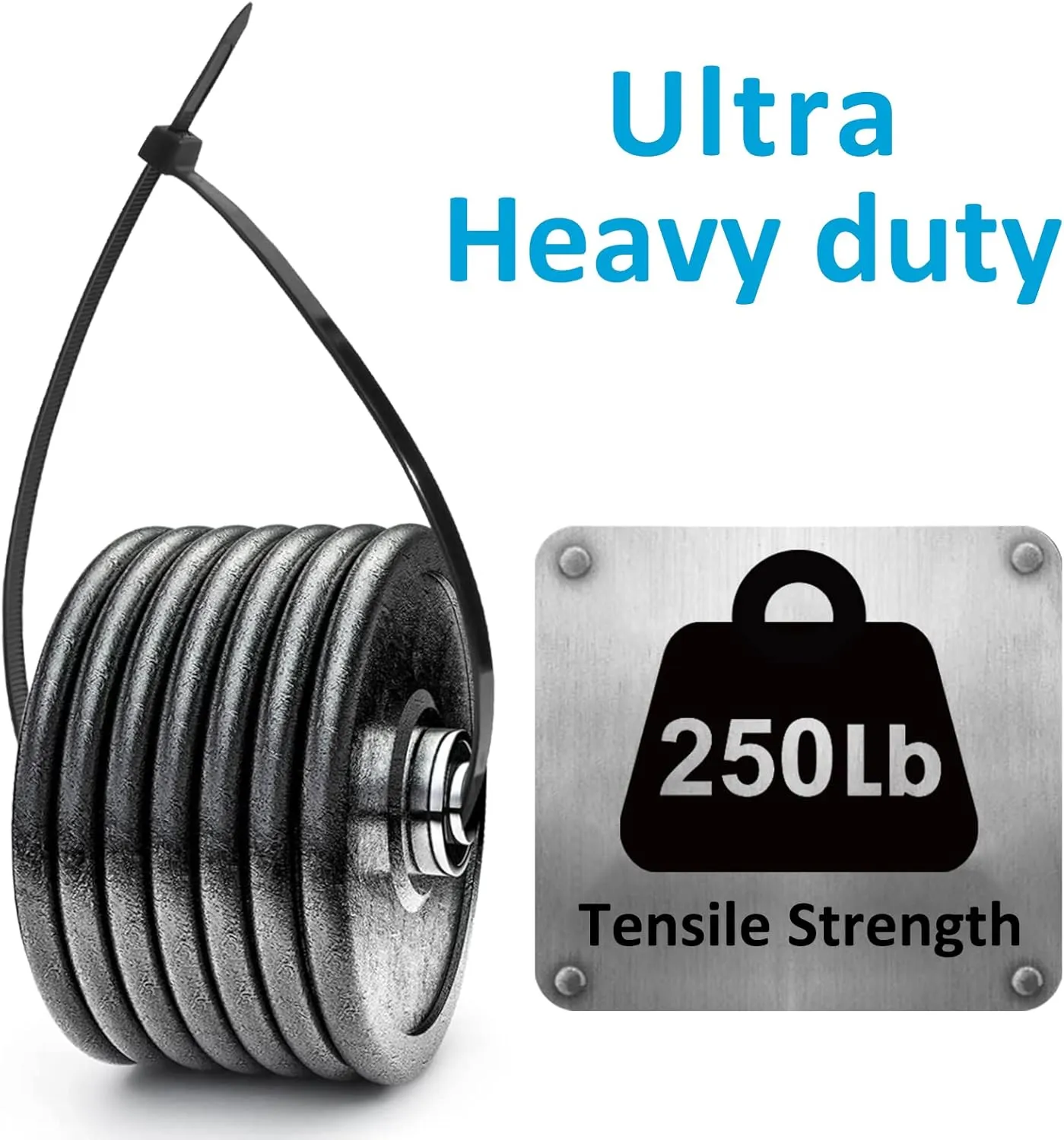 Large Zip Ties 36 inch (250 Pack), Long Zip Ties Heavy Duty with 250 lb Tensile Strength, Big Cable Ties, Black, by ANOSON