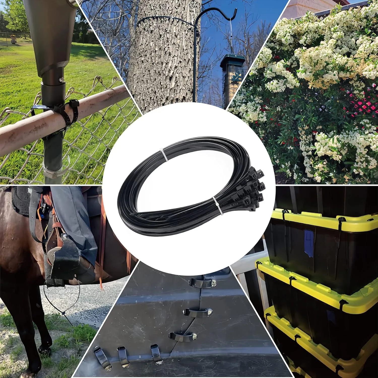 Large Zip Ties 36 inch (250 Pack), Long Zip Ties Heavy Duty with 250 lb Tensile Strength, Big Cable Ties, Black, by ANOSON