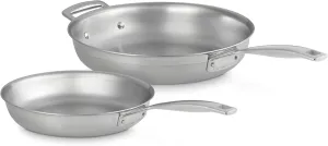 Le Creuset Stainless Steel Classic 3-Ply Set of 2 Fry Pan Set, 9.5" and 11"