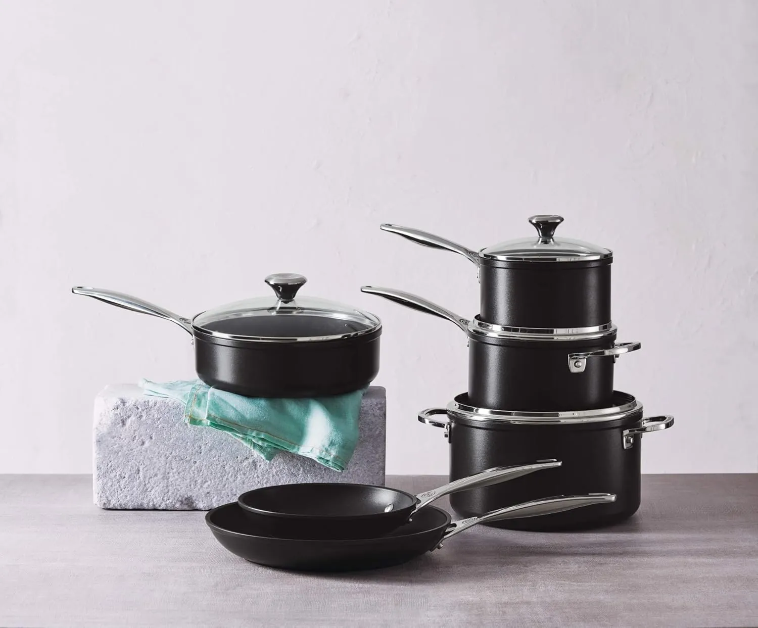 Le Creuset Toughened Nonstick PRO Cookware Set, 10 pc.,Grey