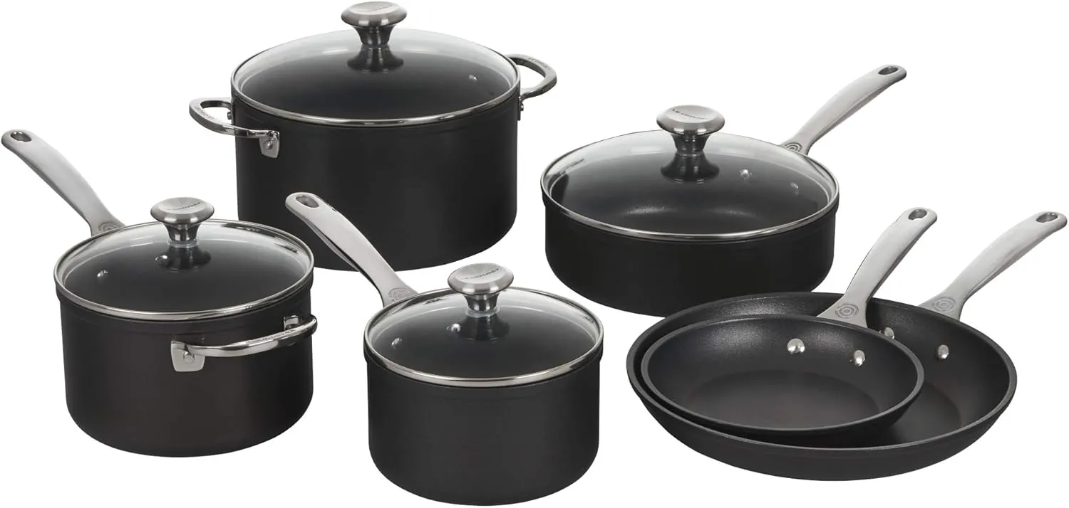 Le Creuset Toughened Nonstick PRO Cookware Set, 10 pc.,Grey