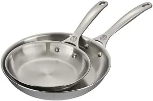 Le Creuset Tri-Ply Stainless Steel 2 pc. Fry Pan Set, (8" Fry Pan & 10" Fry Pan)