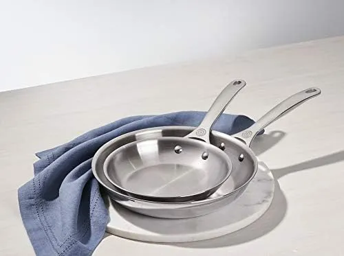 Le Creuset Tri-Ply Stainless Steel 2 pc. Fry Pan Set, (8" Fry Pan & 10" Fry Pan)