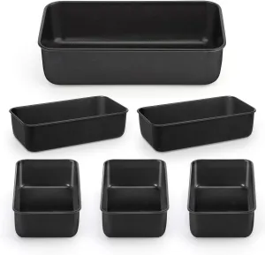 LIANYU 6 Pack Nonstick Loaf Bread Pan for Baking, 9x5 Bread Loaf Baking Pan, Stainless Steel Meatloaf Pan Tin for Homemade, Dishwasher Safe