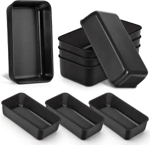 LIANYU 8 Pack Nonstick Loaf Pans for Bread Baking, 9x5 Stainless Steel Baking Bread Pans, Small Loaf Tins for Homemade Brownies and Pound Cakes, Dishwasher Safe
