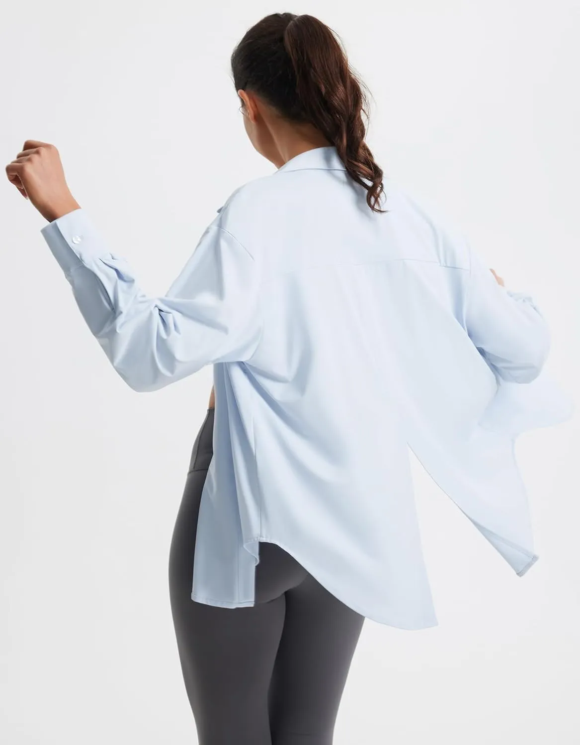 Libin Women's Sun Protection Shirts Long Sleeve UPF50  Button Down Shirt Quick Dry Swim Beach Cover Up for Hiking Safari