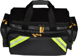 LINE2design EMS Oxygen Bag - Portable Deluxe O2 Supplies with Shoulder Strap - Paramedic Medical Ambulance Gear - Black