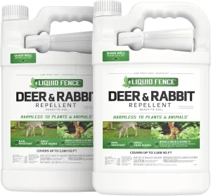 Liquid Fence Deer And Rabbit Repellent Ready-To-Use 1 Gallon, Apply Year-Round, 1 Gallon, 2 Pack