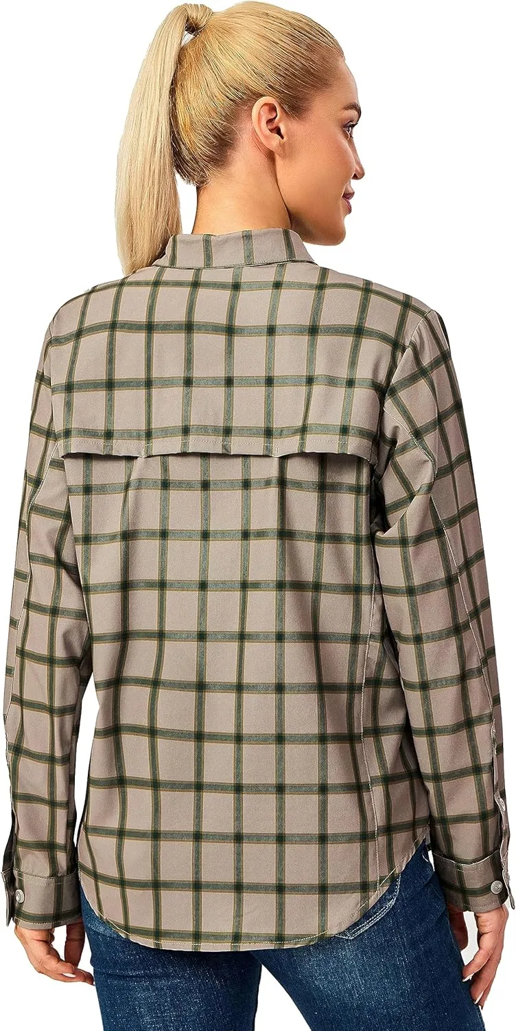 Little Donkey Andy Women's Stretch Quick Dry UPF50  Long Sleeve Shirt for Hiking, Travel, Camping