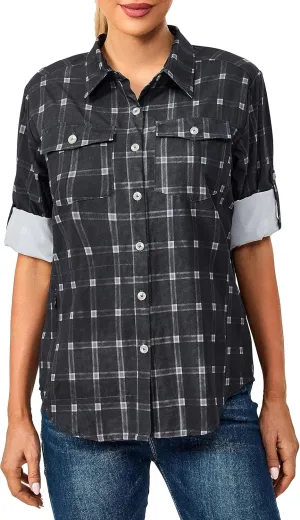 Little Donkey Andy Women's Stretch Quick Dry UPF50  Long Sleeve Shirt for Hiking, Travel, Camping