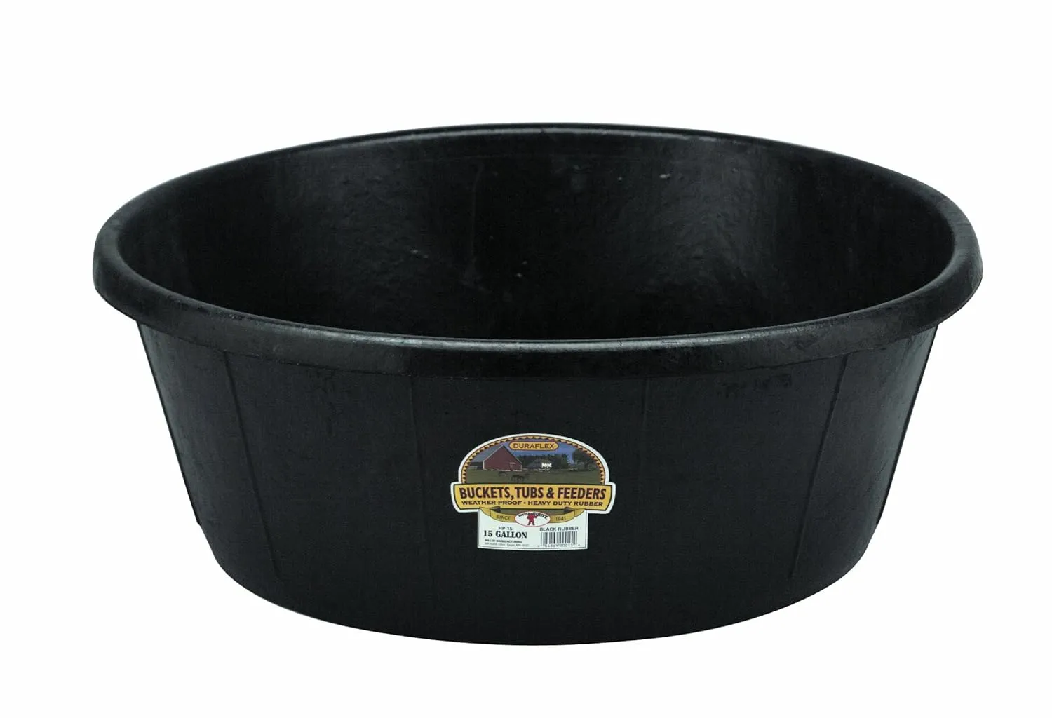 Little Giant® Heavy Duty Rubber Tub | Durable Rubber Feed Pan | Indoor & Outdoor Use | Rubber Feed Bucket | 15 Gallons