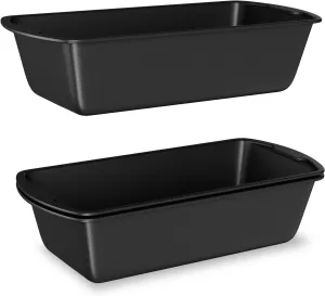 Loaf Pan Set 2-Piece - Deluxe Nonstick Carbon Steel Bakeware for Perfect Bread and Cakes – Dishwasher Safe, Premium Pans for Home Baking