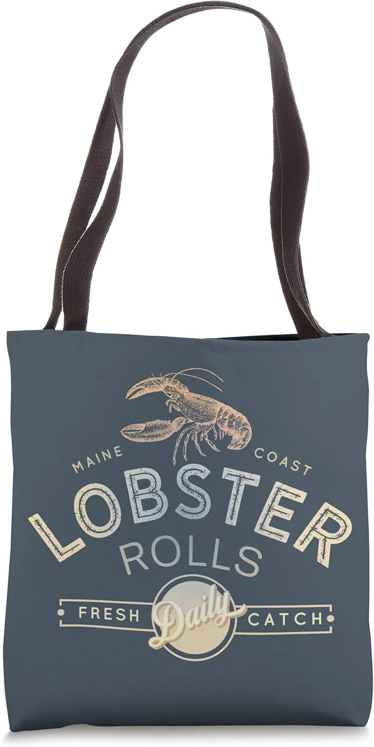 Lobster Roll Vintage Maine Coastal Tote Bag